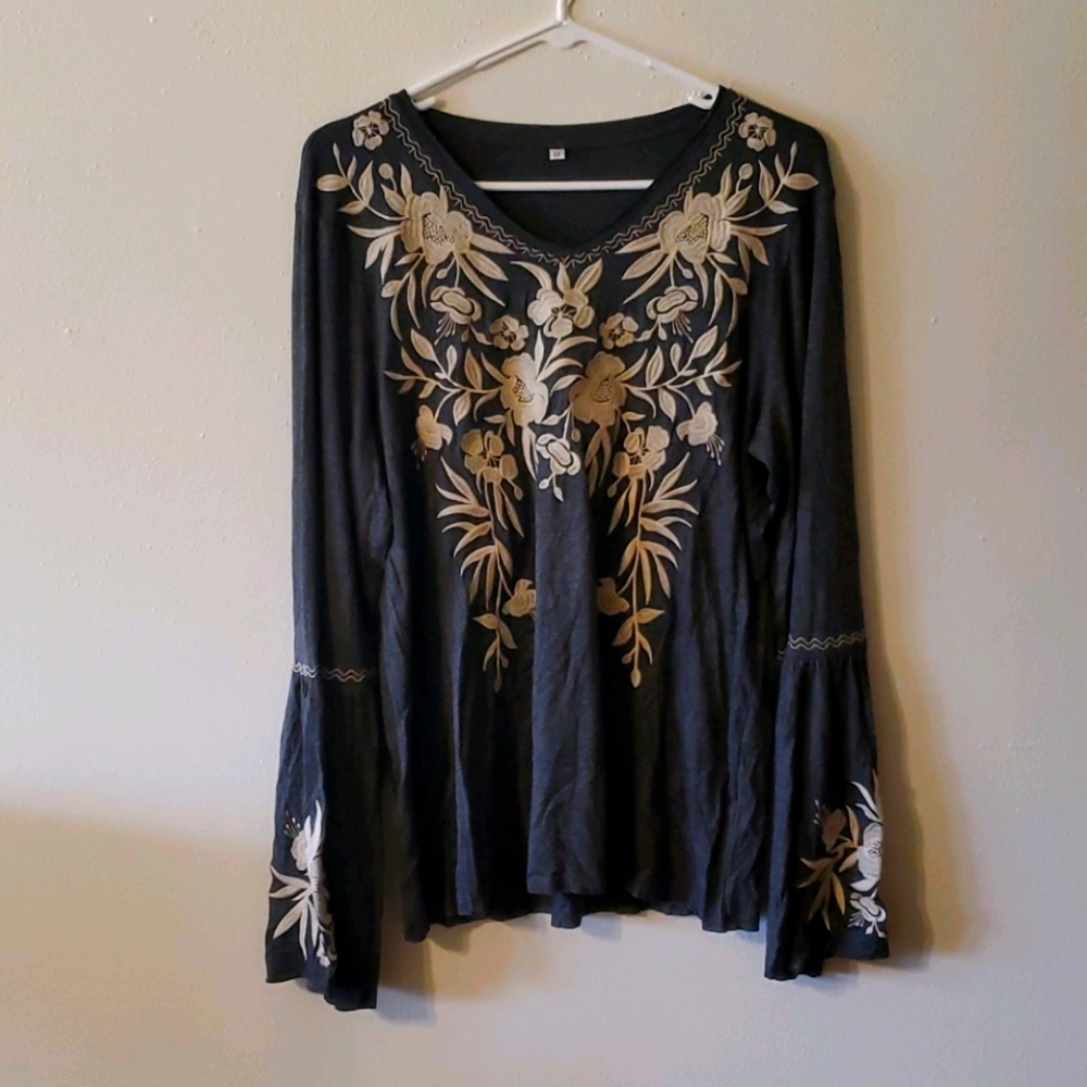 Shein bohemian floral top